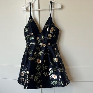 B Darlin Black Floral Mini Dress
